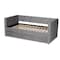 Baxton Studio Larkin Modern and Contemporary Grey Velvet Fabric Twin Size Daybed with Trundle 187-11460-Zoro - alternate 9